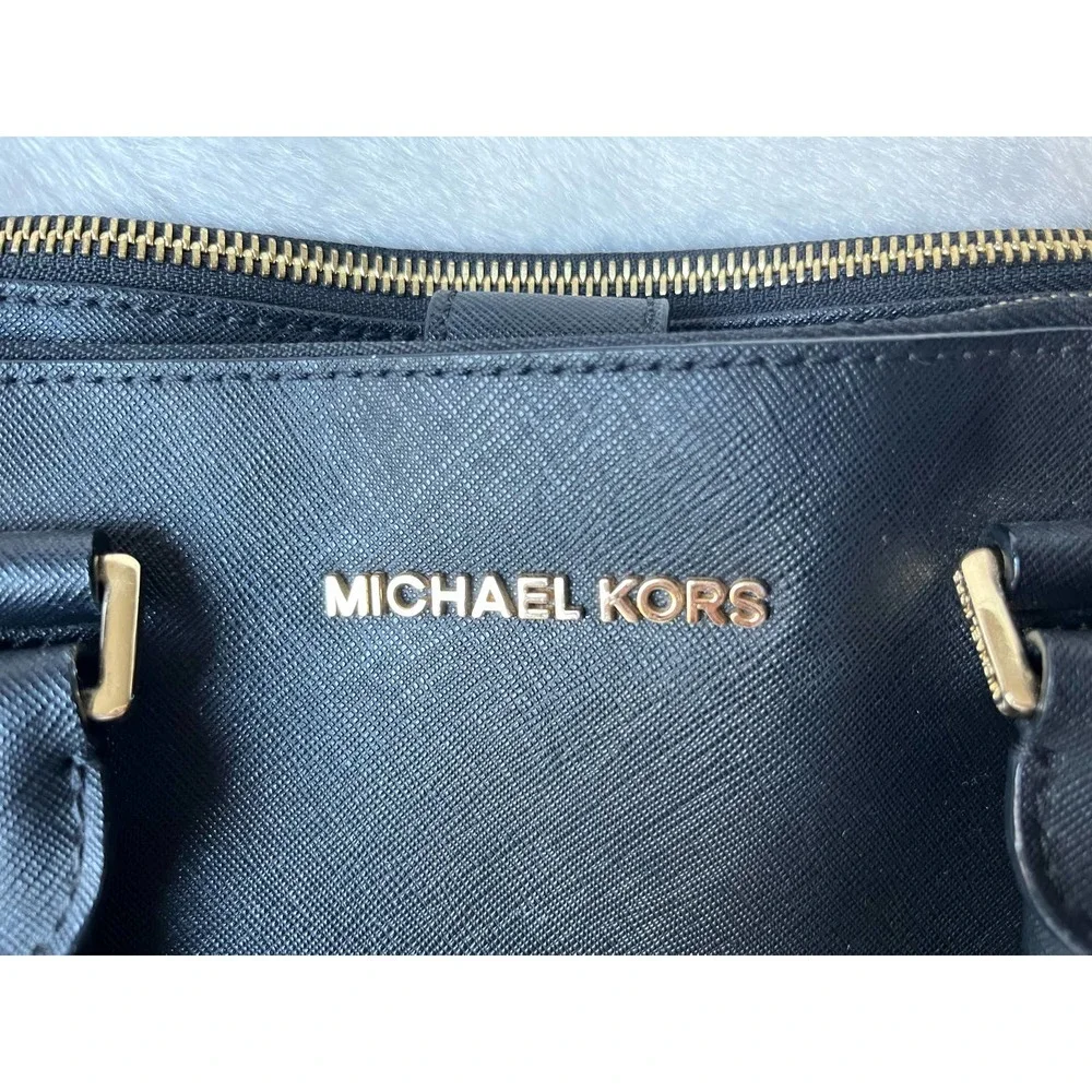 Authentic Michael Kors Savannah Leather handbag black - Picture 3 of 8